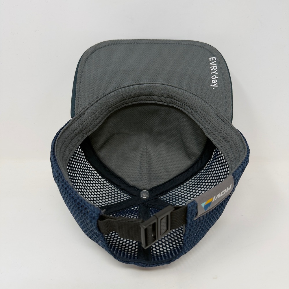 Movi EVRYday Striped Trucker Hat Navy Blue Yellow Orange Mountain Logo Mesh Cap‎ - Picture 8 of 12